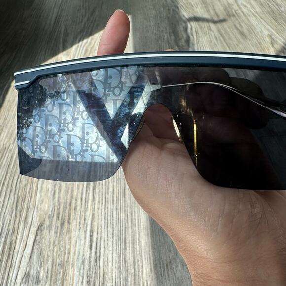 DiorClub M1U Blue Dior Oblique Mask Rectangular Sportswear Sunglasses NEW - Picture 3 of 5